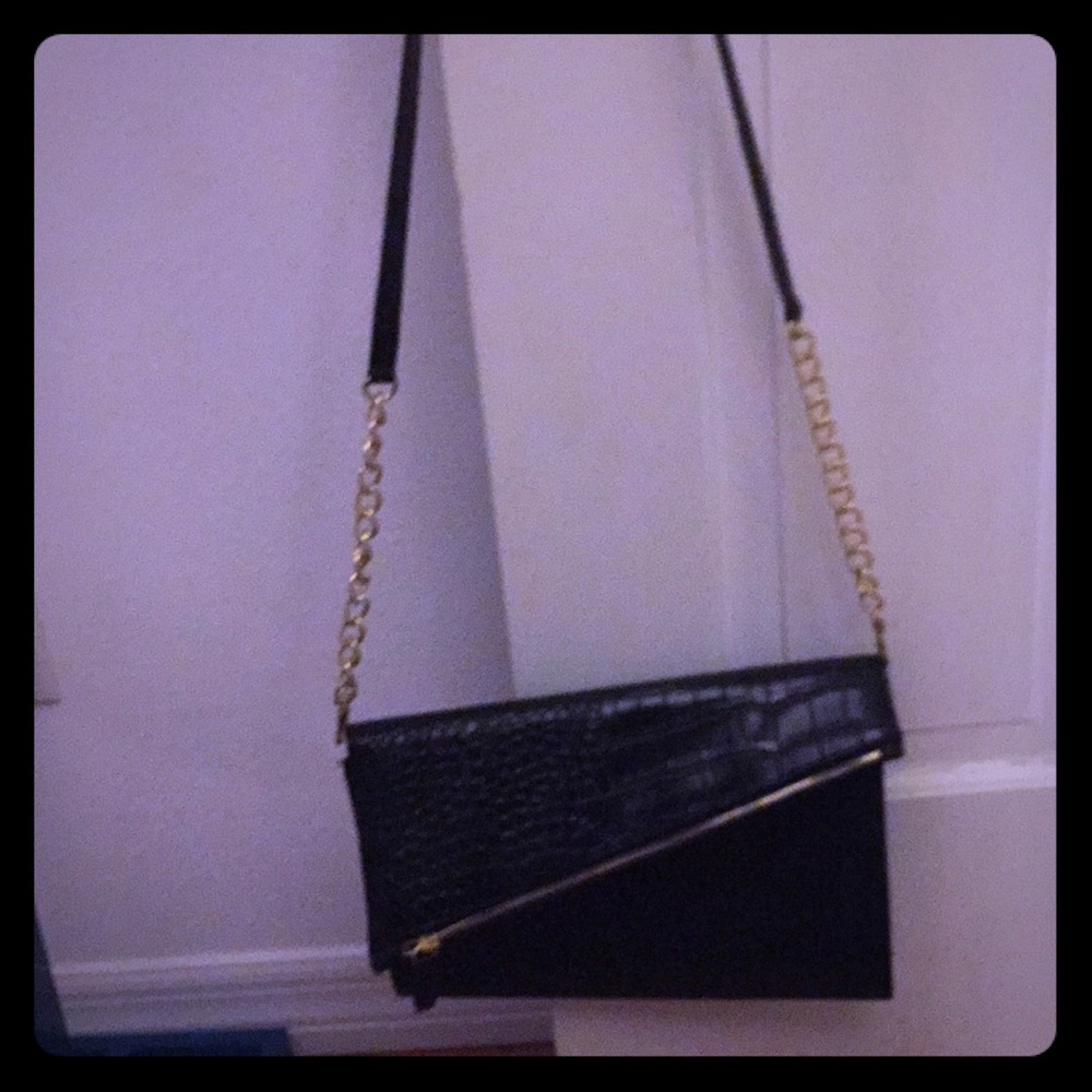 Black Croc Crossbody